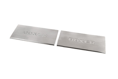 Interior door sill protectors Carmos V2 (2 pcs, stainless steel) for Peugeot Boxer 2006-2025 - image 1