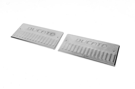 Interior door sills Carmos V3 (2 pcs, stainless steel) for Fiat Ducato 2006-2025 - Reelken Auto