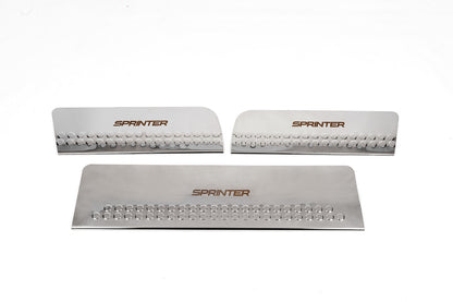 Carmos V1 Interior Door Sill Protectors (3 pcs, stainless steel) for Mercedes Sprinter W906 2006-2018 - image 1