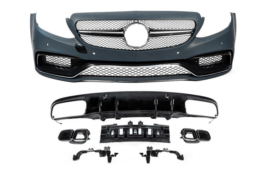 Body kit with diffuser for Coupe (AMG C63-design 2014-2018) for Mercedes C-сlass W205 2014-2021 - image 1