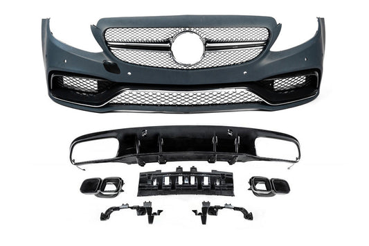 Body kit with diffuser for Coupe (AMG C63-design 2014-2018) for Mercedes C-сlass W205 2014-2021 - image 1