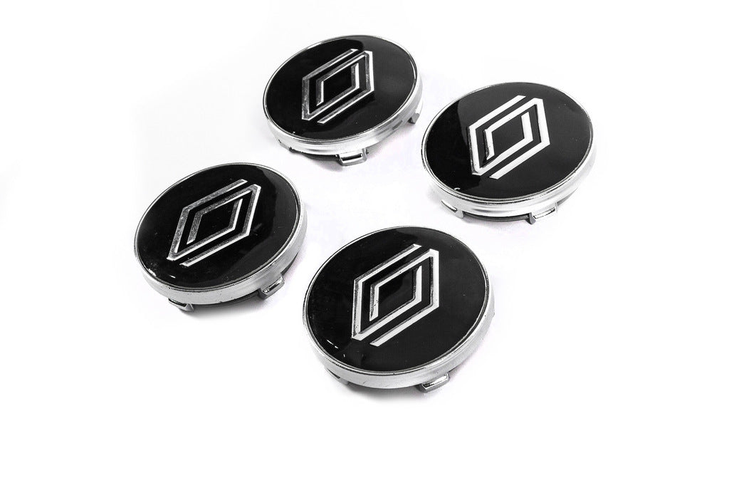Black wheel center caps with ring (59mm to 55mm, 4 pcs) for Renault - image 2