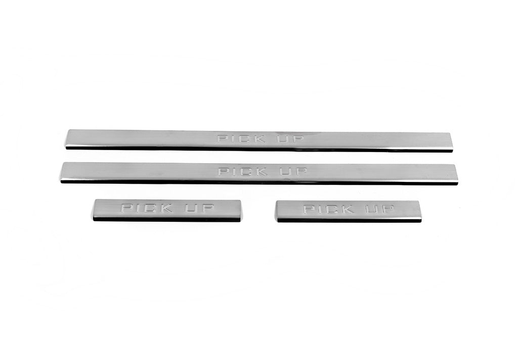 Door Sill Protectors Carmos V3 (4 pcs, Stainless Steel) for Nissan NP300 1999-2015 - image 2