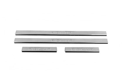 Door sills Carmos V3 (4 pcs, stainless steel) for Nissan NP300 1999-2015 - Reelken Auto