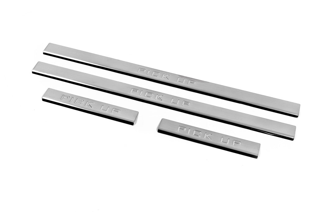 Door Sill Protectors Carmos V3 (4 pcs, Stainless Steel) for Nissan NP300 1999-2015 - image 1