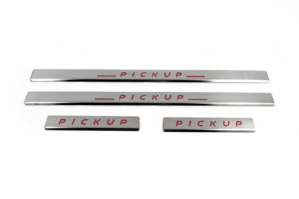 Carmos V2 Stainless Steel Door Sill Protectors (4 pcs) for Nissan NP300 1999-2015 - image 2