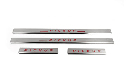 Carmos V2 Stainless Steel Door Sill Protectors (4 pcs) for Nissan NP300 1999-2015 - image 2