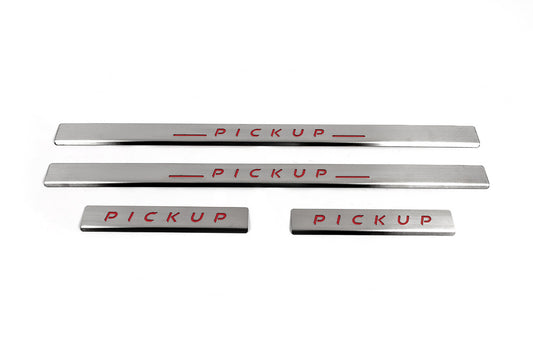Carmos V2 Stainless Steel Door Sill Protectors (4 pcs) for Nissan NP300 1999-2015 - image 2