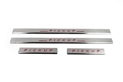Door sills Carmos V2 (4 pcs, stainless steel) for Nissan NP300 1999-2015 - Reelken Auto