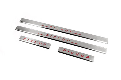 Door sills Carmos V2 (4 pcs, stainless steel) for Nissan NP300 1999-2015 - Reelken Auto