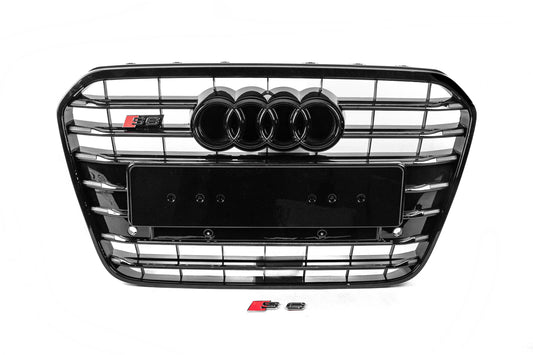 Front black grille with black frame S-Style (2011-2014) for Audi A6 C7 2011-2017 - image 1