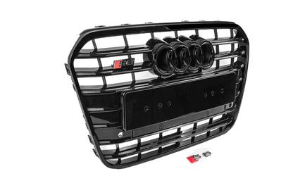 Front black grille with black frame S-Style (2011-2014) for Audi A6 C7 2011-2017 - image 2