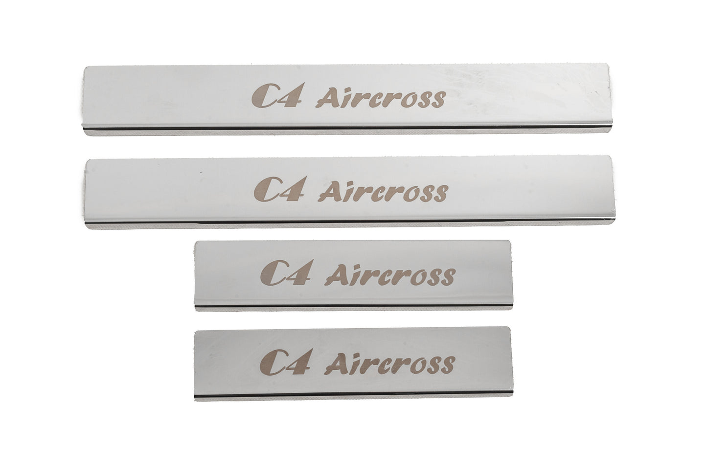 Carmos Door Sill Protectors (4 pcs, Stainless Steel) for Citroen C-4 Aircross 2012-2017 - image 1