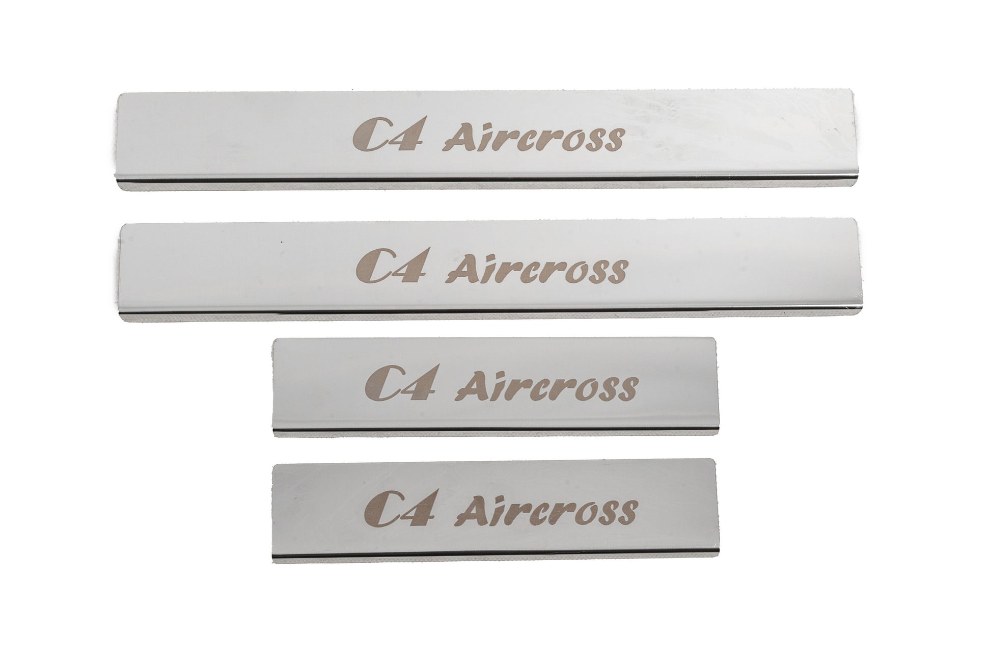 Carmos Door Sill Protectors (4 pcs, Stainless Steel) for Citroen C-4 Aircross 2012-2017 - image 1