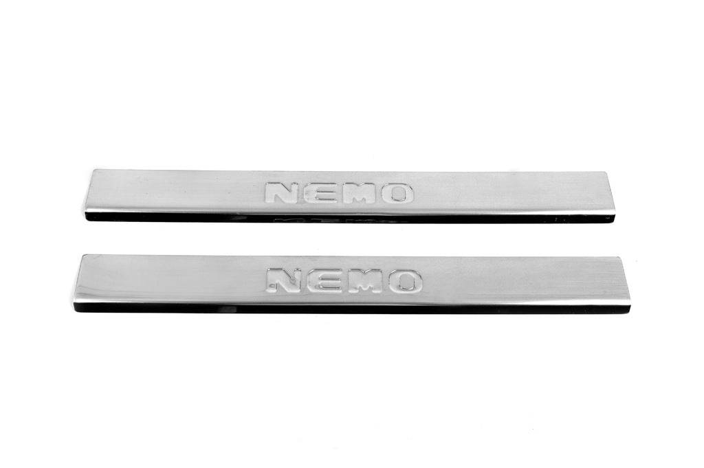 Door sills Carmos V2 (2 pcs, stainless steel) for Citroen Nemo - Reelken Auto