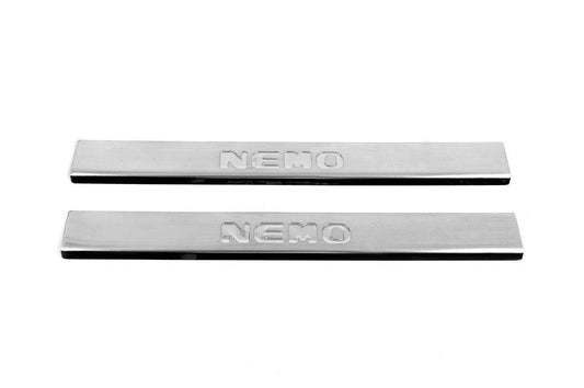 Door sills Carmos V2 (2 pcs, stainless steel) for Citroen Nemo - Reelken Auto
