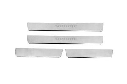 Door Sill Covers Carmos V2 (4 pcs, Stainless Steel) for Hyundai Santa Fe 2 2006-2012 - image 1