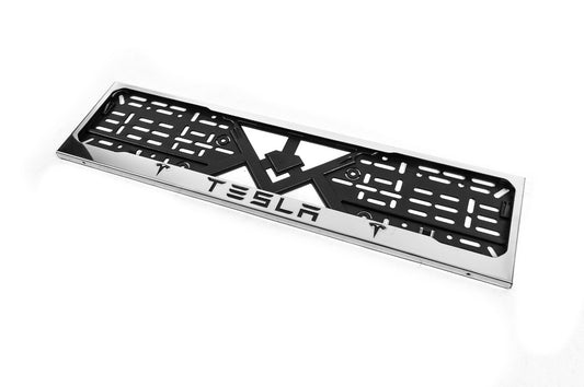 Frame for number chrome (1 pc, stainless steel) for Tesla - image 2