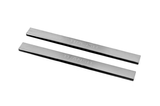 Door Sill Protectors Carmos V2 (2 pcs, Stainless Steel) for Ford Transit 2000-2014 - image 1