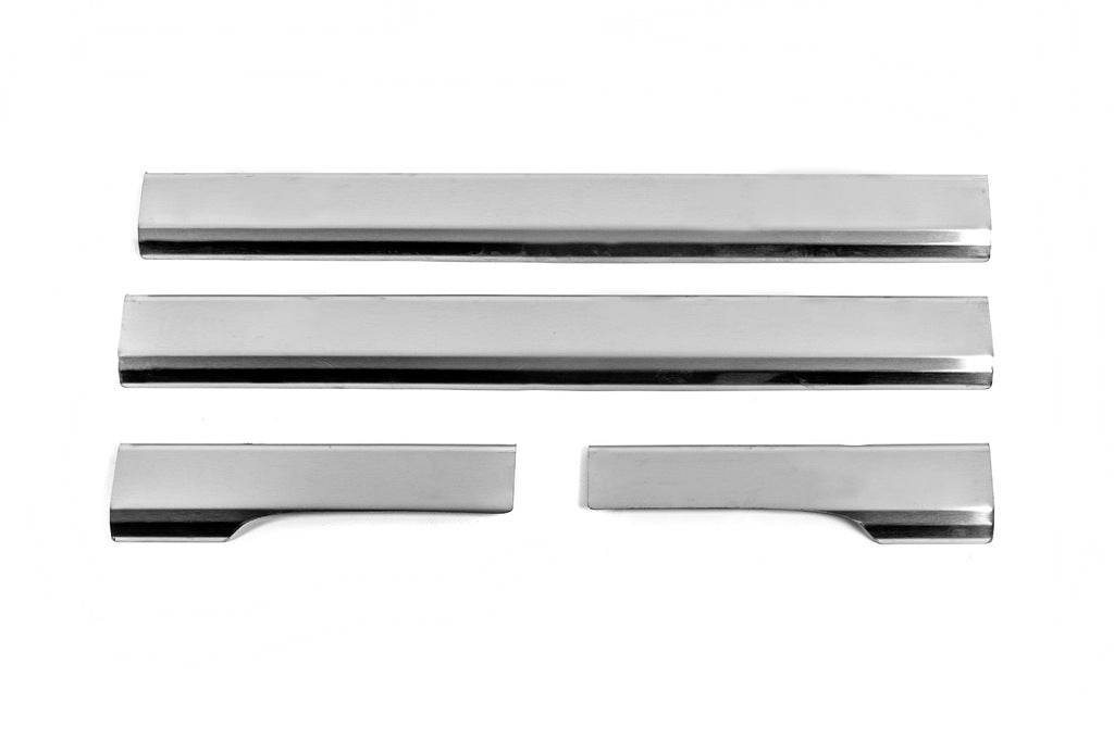 Interior door sills Carmos V2 (4 pcs, stainless steel) for Chevrolet Aveo T250 2005-2011 - Reelken Auto