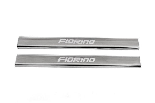 Door sills Carmos V3 (2 pcs, stainless steel) for Fiat Fiorino/Qubo - Reelken Auto