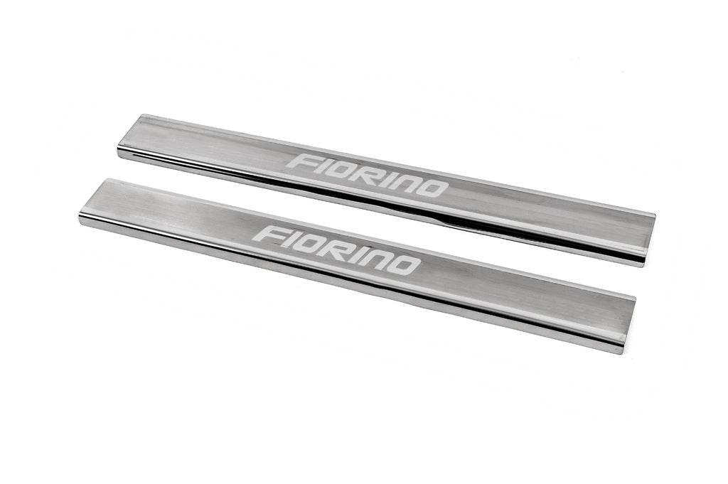 Door sills Carmos V3 (2 pcs, stainless steel) for Fiat Fiorino/Qubo - Reelken Auto