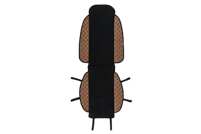 Car Seat Cover ECO and Fabric (1 pc, Brown with Black Stitching + Fabric) - image 3
