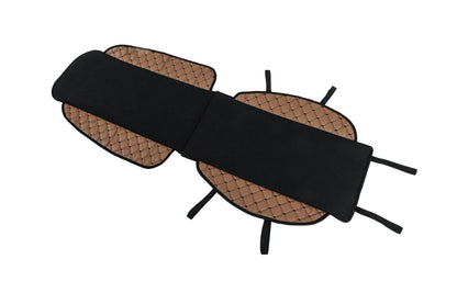 Car Seat Cover ECO and Fabric (1 pc, Brown with Black Stitching + Fabric) - image 4