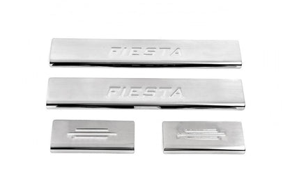 Door sills Carmos V2 (4 pcs, stainless steel) for Ford Fiesta 2002-2008 - Reelken Auto
