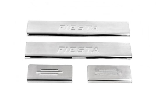 Door sills Carmos V2 (4 pcs, stainless steel) for Ford Fiesta 2002-2008 - Reelken Auto