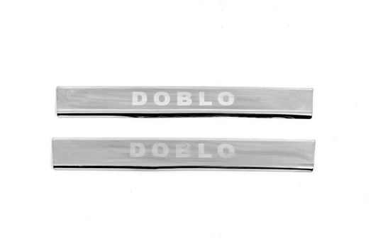 Door sills V3 (Carmos, 2 pcs, stainless steel) for Fiat Doblo I 2005-2010 - Reelken Auto