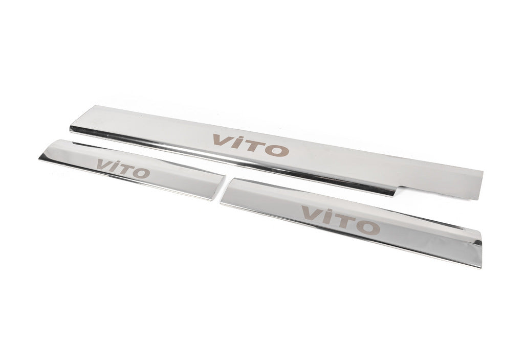 Carmos V1 Interior Door Sill Protectors (3 pcs, stainless steel) for Mercedes Vito W638 1996-2003 - image 4