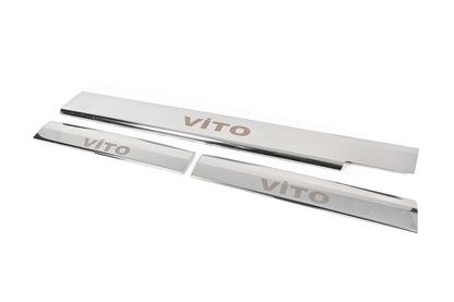 Carmos V1 Interior Door Sill Protectors (3 pcs, stainless steel) for Mercedes Vito W638 1996-2003 - image 4