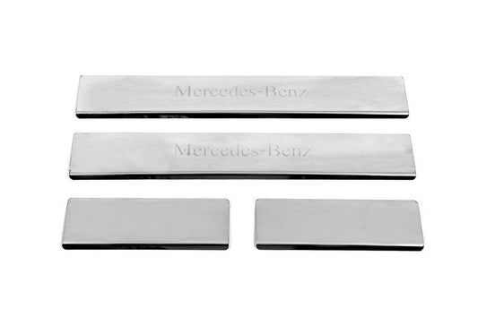 Door sills Carmos V1 (4 pcs, stainless steel) for Mercedes ML W164 - Reelken Auto