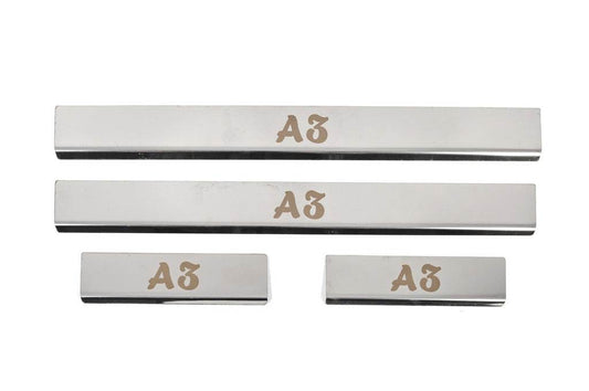 Threshold pads (4 pcs., stainless steel) for Audi A3 2012-2020 - Reelken Auto