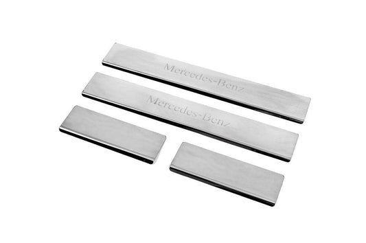 Door sills Carmos V1 (4 pcs, stainless steel) for Mercedes ML W164 - Reelken Auto