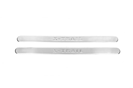 Door Sill Protectors OmsaLine (2 pcs, Stainless Steel) for Nissan X-trail T30 2002-2007 - image 1