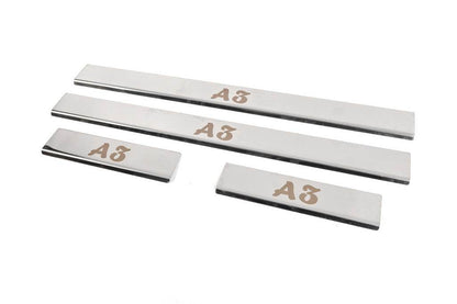 Threshold pads (4 pcs., stainless steel) for Audi A3 2012-2020 - Reelken Auto