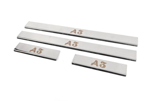 Threshold pads (4 pcs., stainless steel) for Audi A3 2012-2020 - Reelken Auto