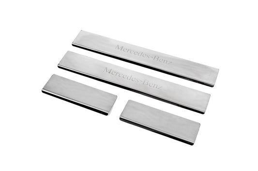 Door Sill Protectors Carmos V1 (4 pcs, Stainless Steel) for Mercedes ML W164 2005-2011 - image 1