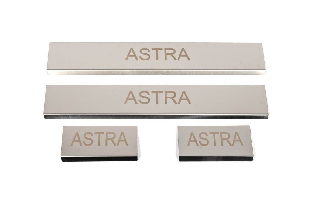 Threshold pads (4 pcs., stainless steel) for Opel Astra K 2016-2021 - Reelken Auto