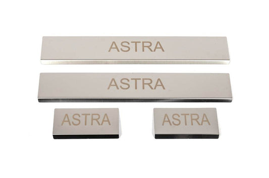 Threshold pads (4 pcs., stainless steel) for Opel Astra K 2016-2021 - Reelken Auto