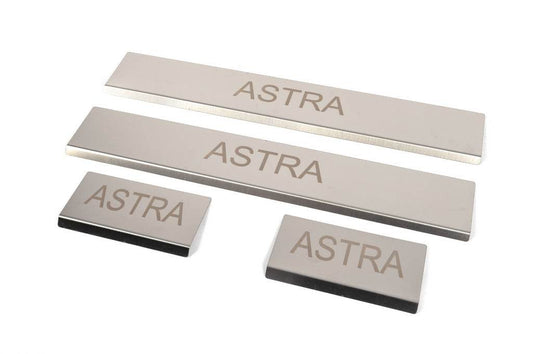 Threshold pads (4 pcs., stainless steel) for Opel Astra K 2016-2021 - Reelken Auto