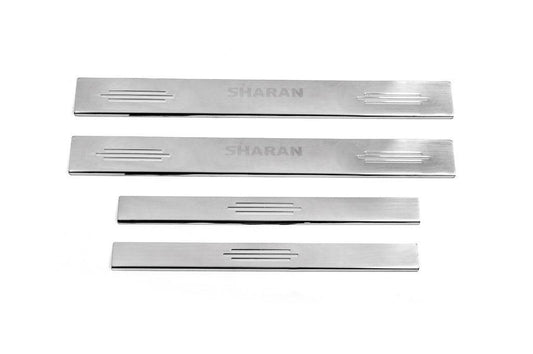 Door sills Carmos V2 (4 pcs, stainless steel) for Volkswagen Sharan 1995-2010 - Reelken Auto