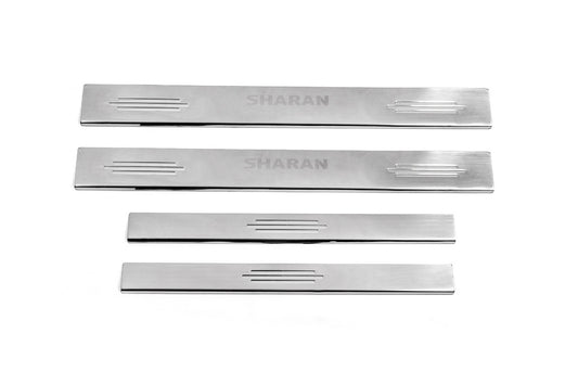 Door Sill Protectors Carmos V2 (4 pcs, Stainless Steel) for Volkswagen Sharan 1995-2010 - image 2