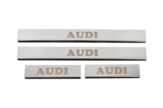 Door Sill Covers (4 pcs, Stainless Steel) for Audi A4 B8 2007-2015 - image 1