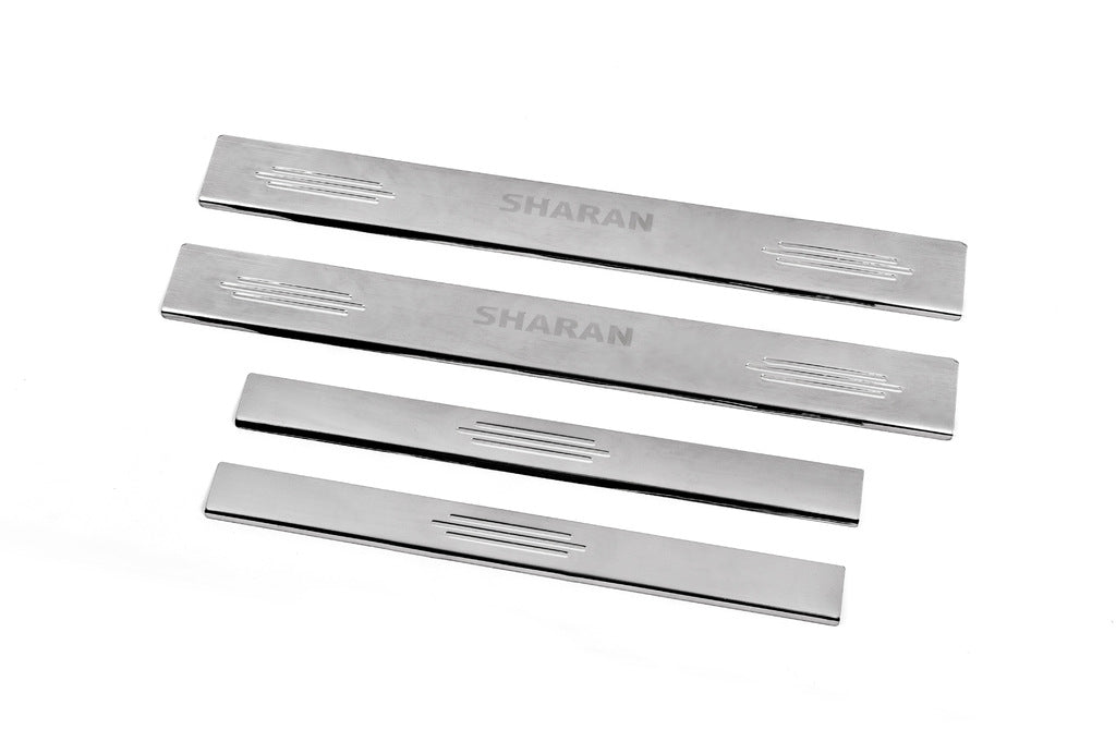 Door Sill Protectors Carmos V2 (4 pcs, Stainless Steel) for Volkswagen Sharan 1995-2010 - image 1