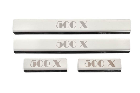 Threshold pads (4 pcs., stainless steel) for Fiat 500X - Reelken Auto
