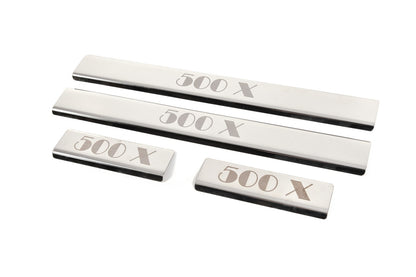 Door Sill Covers (4 pcs, Stainless Steel) for Fiat 500X 2014-2024 - image 2