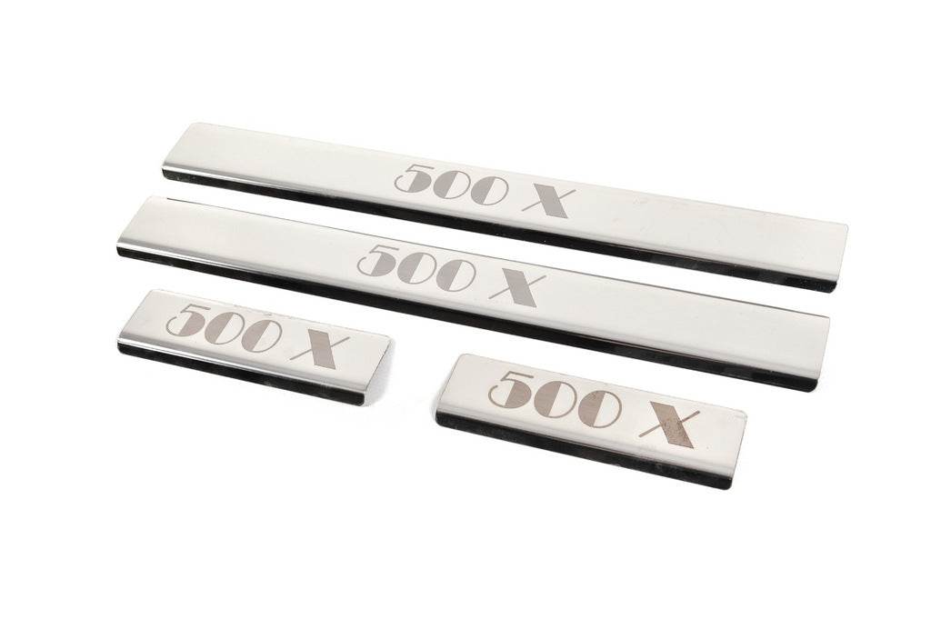 Threshold pads (4 pcs., stainless steel) for Fiat 500X - Reelken Auto